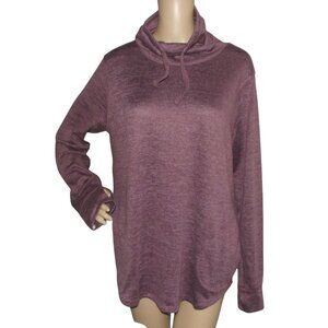 Old Navy Active Shirt Womens Sz Large Purple Heather Funnel Neck Knit Sweatshirt